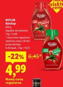 ketchup łagodny lub pikantny