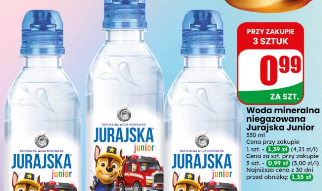 Woda mineralna niegazowana Jurajska Junior