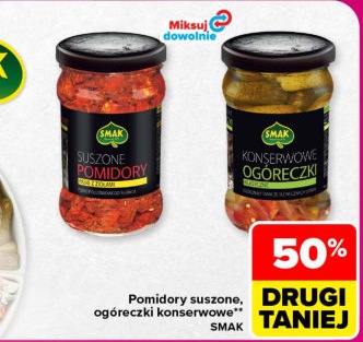 Pomidory suszone; ogóreczki konserwowe