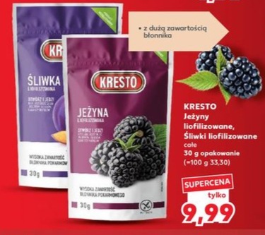 Jeżyny liofilizowane, śliwki liofilizowane