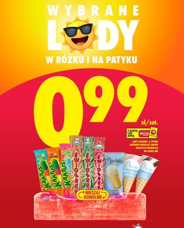 lody w rożku i na patyku