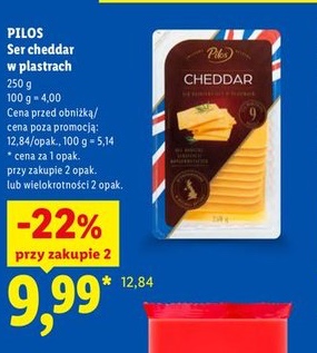 Ser cheddar w plastrach