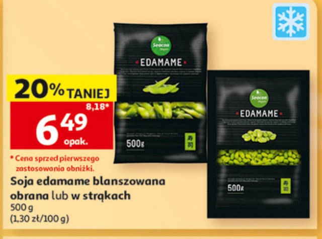 Soja edamame blanszowana obrana lub w strąkach