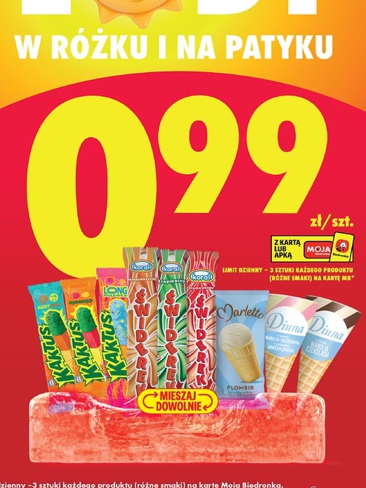 lody w rożku i na patyku
