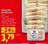 Mintaj, filet bez skóry, XXL