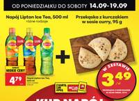 Zestaw napój Lipton Ice Tea 500ml + przekąska z kurczakiem w sosie curry 95g