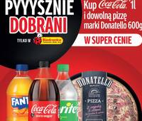 Zestaw: dowolna pizza marki Donatello 600 g + napój Coca-Cola, Fanta lub Sprite 1 l