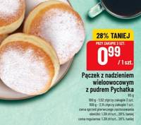 Pączek z nadzieniem wieloowocowym z pudrem