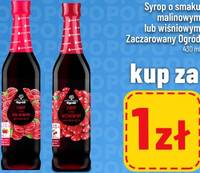 Syrop o smaku malinowym lub wiśniowym