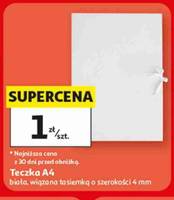 Teczka A4 biała, wiązana tasiemką